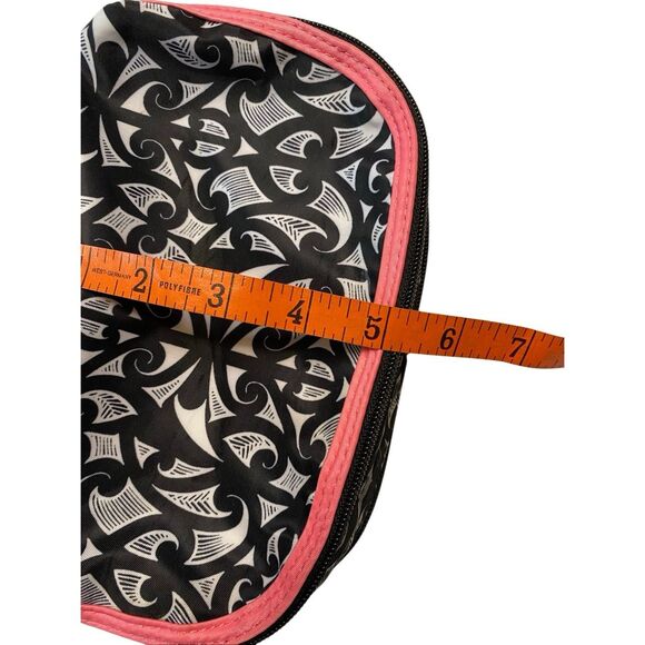 Sonia Kashuk Black White Pink Travel Makeup Bag Cosmetic Organizer Zip Case - Picture 12 of 14